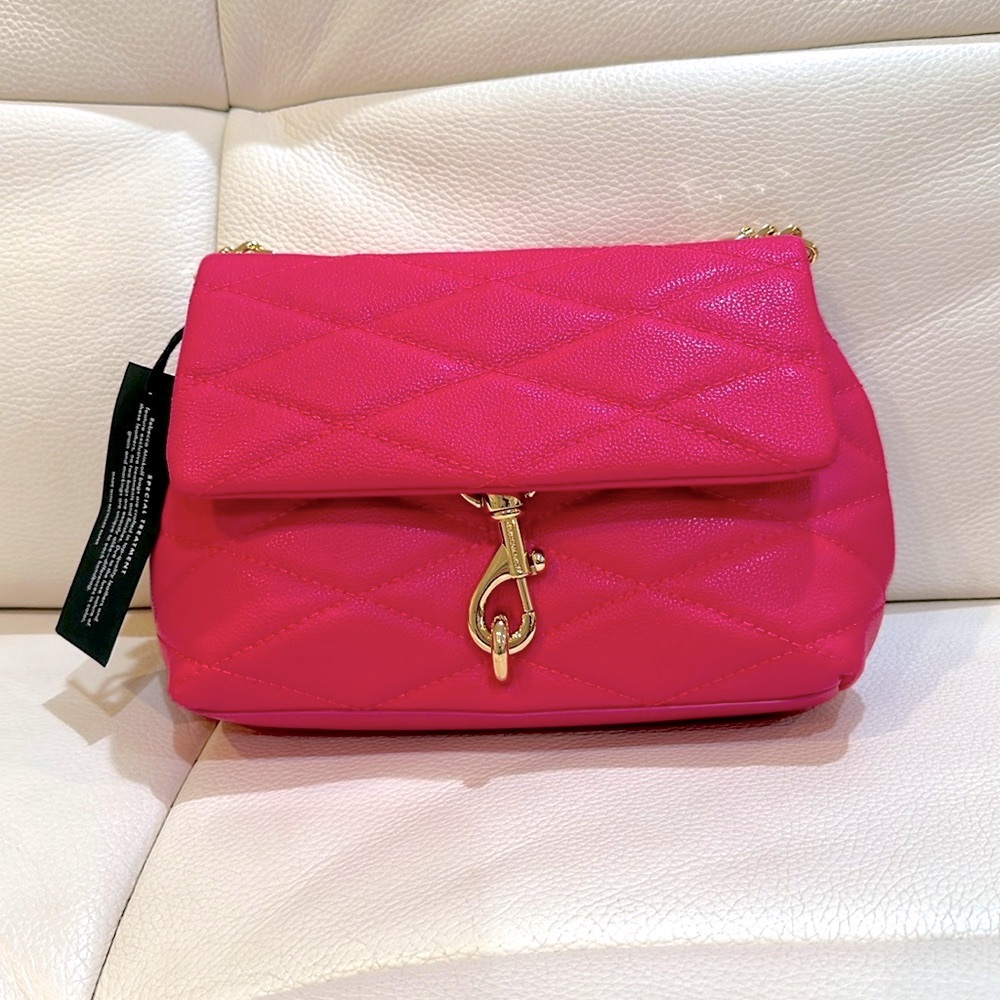 Rebecca Minkoff Pink Edie Diamond Quilt Leather Crossbody NWT